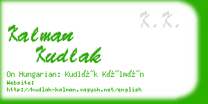 kalman kudlak business card